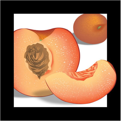 organic object - peaches