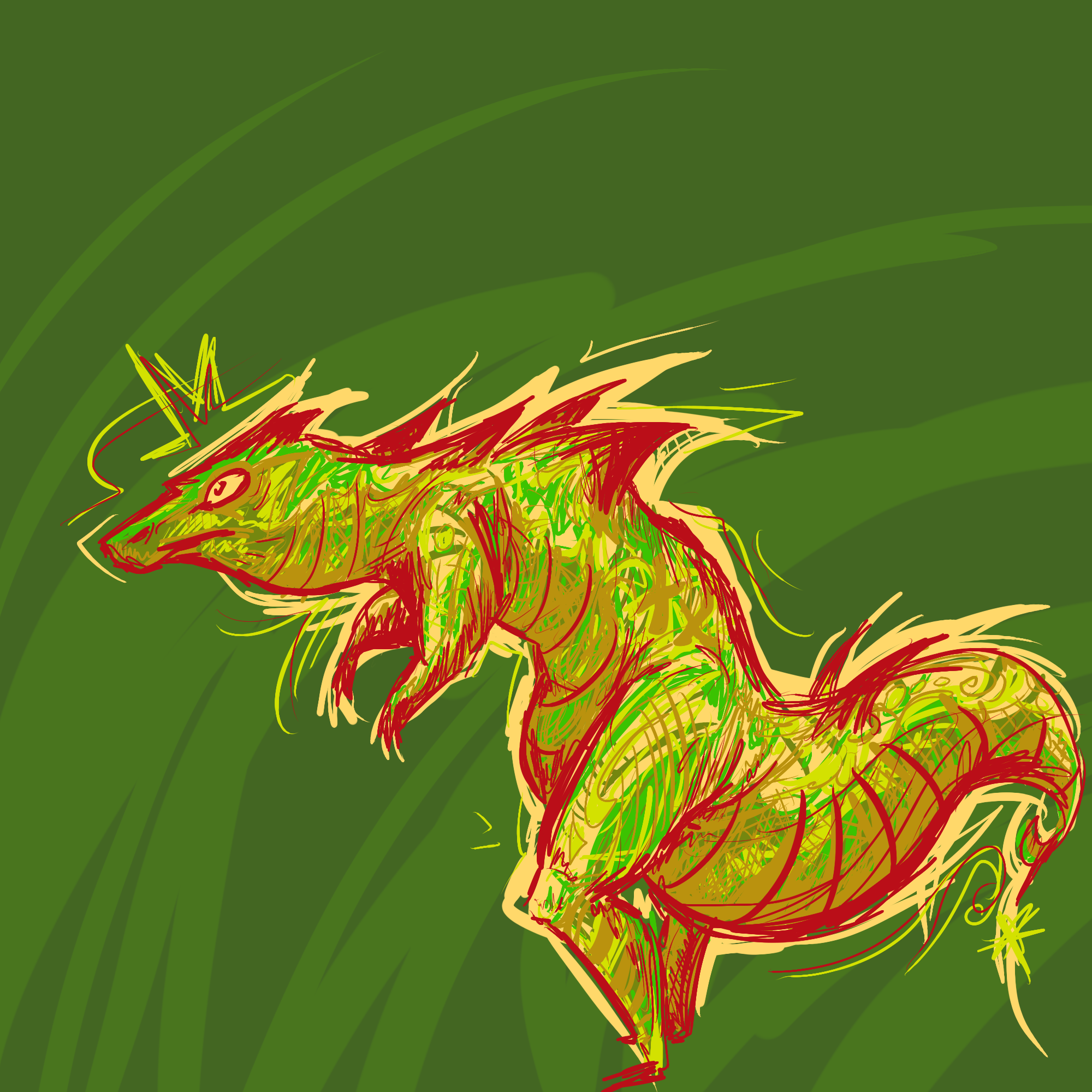 A dinosaur of some sort.